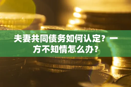 北京夫妻共同债务如何认定？一方不知情怎么办？