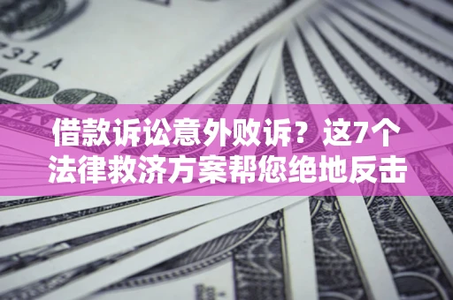 北京借款诉讼意外败诉？这7个法律救济方案帮您绝地反击！