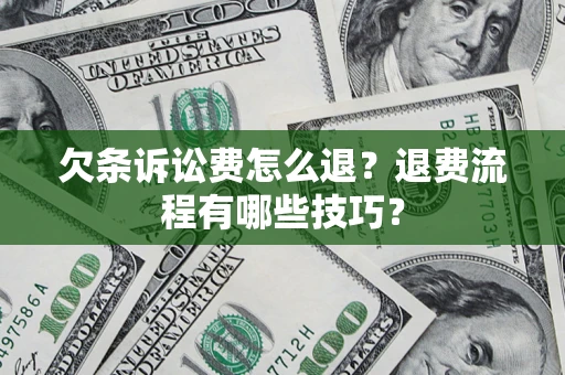 北京欠条诉讼费怎么退？退费流程有哪些技巧？